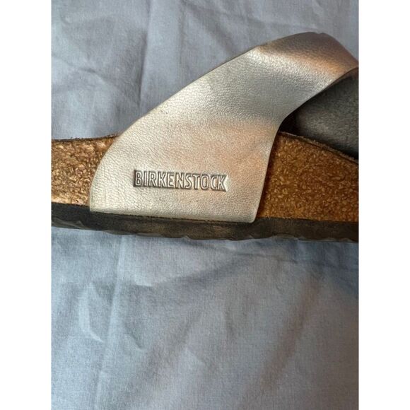 BIRKENSTOCK Gizeh Birko-Flor Silver Thong Sandals Size EU 36 US 5.5 - Picture 8 of 9